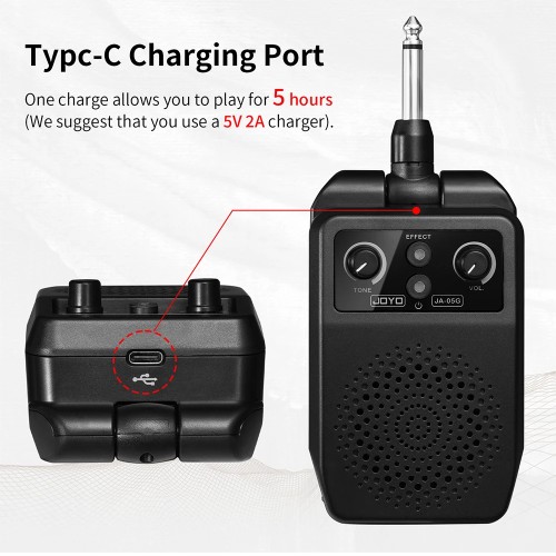 JOYO JA-05G Portable Guitar Plug Amplifier Built-in 4 Effects Bluetooth Plug and Play Mini Amp