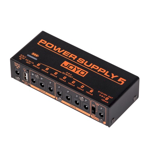 JOYO Jp-05 Guitar Effect Pedal Power Supply 8 Outputs 9V 12V 18V Usb & Rechargeable