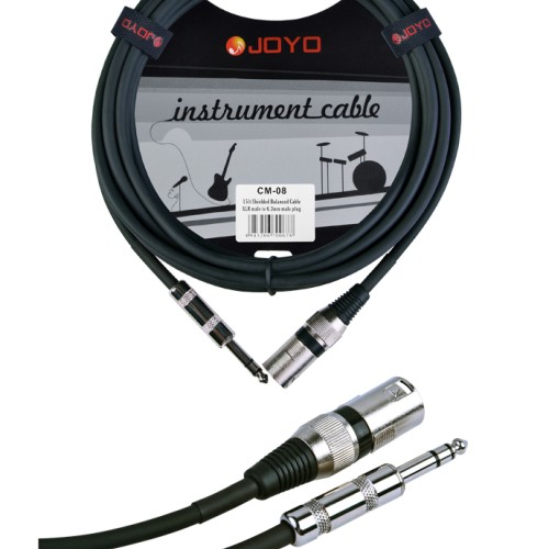 JOYO Cm-08 Xlr Male To 6.3 Mm Male Plug Shielded Balanced Cable, 15Ft Length JOYO Cm-08 Xlr Male To 6.3 Mm Male Plug Shielded Balanced Cable, 15Ft Length