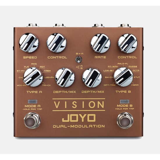 JOYO Vision Dual Channel Stereo Modulation Guitar Effect Pedal R-09 - JOYO UK JOYO Vision Dual Channel Stereo Modulation Guitar Effect Pedal R-09 - R-09 Joyo Vision Modulation Order Phaser Effects Direct