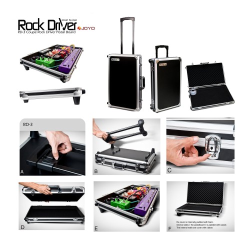 JOYO Rd-3 Rockdriver Series Coupe Driver Pedal Board Flight Trolley Case