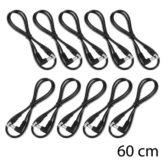 10 X 60Cm Guitar Effect Pedal Power Cables 5.5Mm X 2.1Mm Jack Angled To Straight - JOYO UK 10 X 60Cm Guitar Effect Pedal Power Cables 5.5Mm X 2.1Mm Jack Angled To Straight - 10 X 60Cm Power Cables Order Power Supplies Direct