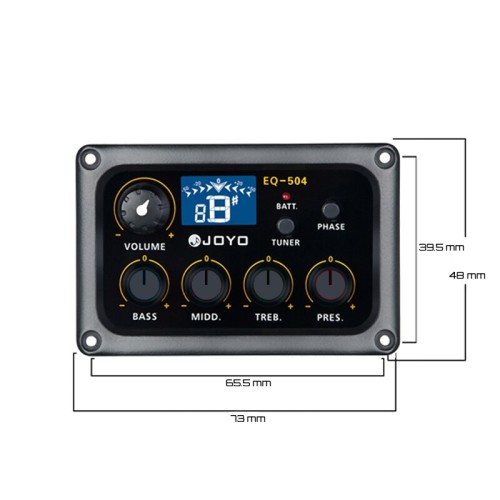 JOYO Eq-504 4 Band Preamp Pickup Eq & Tuner For Guitar