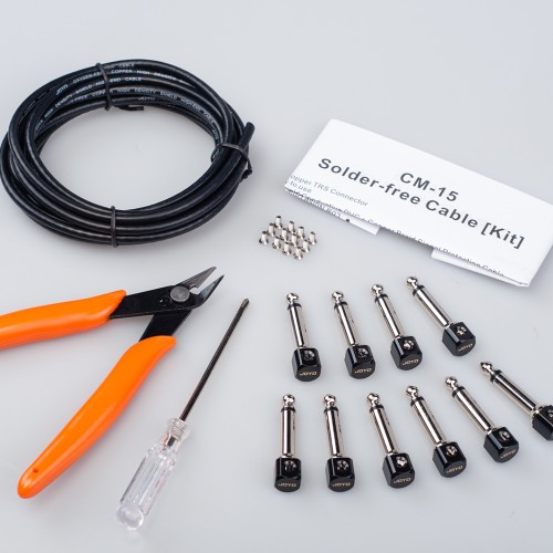 JOYO Cm-15 Solder Free Patch Cable Kit With Tools 10 X 6.35Mm Copper Ts (Mono) Connectors  - Cm-15 Solder Free Guitar Cable Order Guitar Patch Cables Direct 