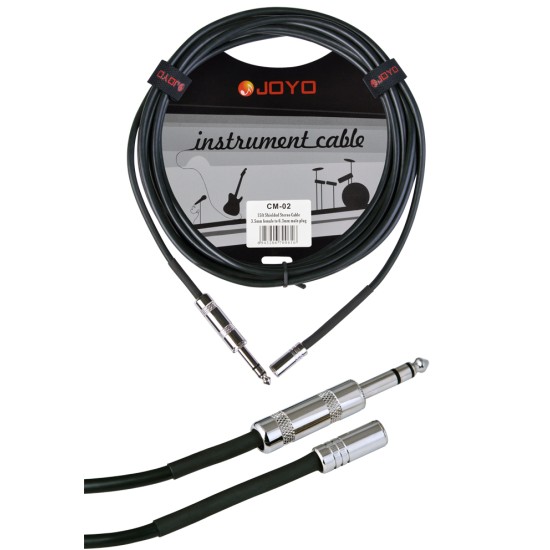 JOYO Cm-02 3.5 Mm Female To 6.3 Mm Male Plug Shielded Stereo Cable, 15 Ft Length  - Cm-02 Cable Order Guitar Effect Accessories by JOYO - Power, Cables and more. Direct 