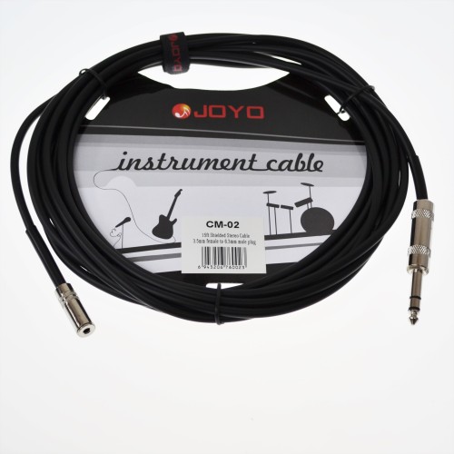 JOYO Cm-02 3.5 Mm Female To 6.3 Mm Male Plug Shielded Stereo Cable, 15 Ft Length  - Cm-02 Cable Order JOYO Accessories Direct 