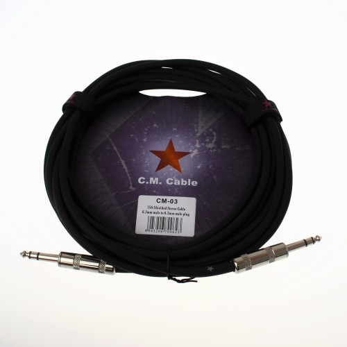 JOYO Cm-03 6.3 Mm Male To 6.3 Mm Male Plug Shielded Stereo Cable, 15Ft Length  - Cm-03 Cable Order JOYO Accessories Direct 