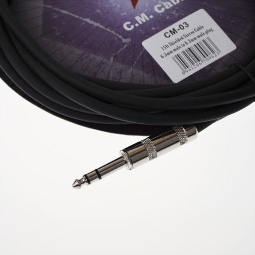 JOYO Cm-03 6.3 Mm Male To 6.3 Mm Male Plug Shielded Stereo Cable, 15Ft Length