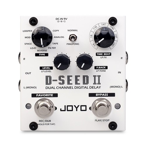 JOYO D seed II 2 Stereo Delay Guitar Effect Pedal - 8 Modes Tap Tempo Memory