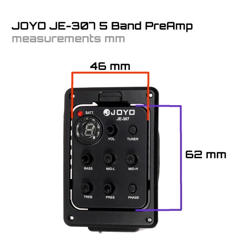 JOYO Je-307 5 Band Eq Preamp Pickup Acoustic Guitar Preamp Phase Piezo Pickup Tuner  - Je-307 Preamp Pickup Eq Order EQ & Preamp Pickup Kits Direct 