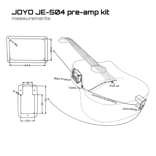 JOYO Eq-504 4 Band Preamp Pickup Eq & Tuner For Guitar