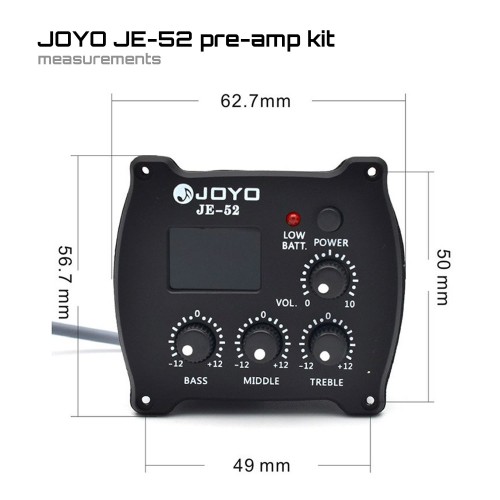 JOYO Eq Je-52 Guitar Pre Amp Pickup Eq Tuner Piezo Pick-Up Balanced Output