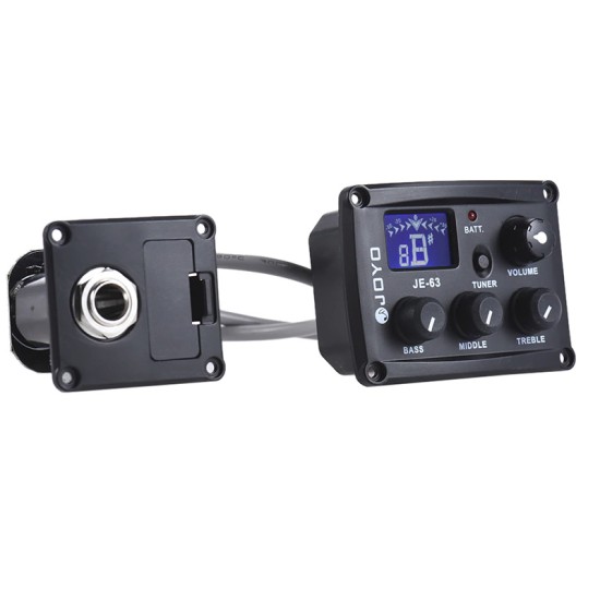 JOYO Je-63 Ukulele Preamp Pickup Tuner And 3 Band Eq - JOYO UK JOYO Je-63 Ukulele Preamp Pickup Tuner And 3 Band Eq - Je-63 Ukulele Pickup Preamp Eq Order EQ & Preamp Pickup Kits Direct
