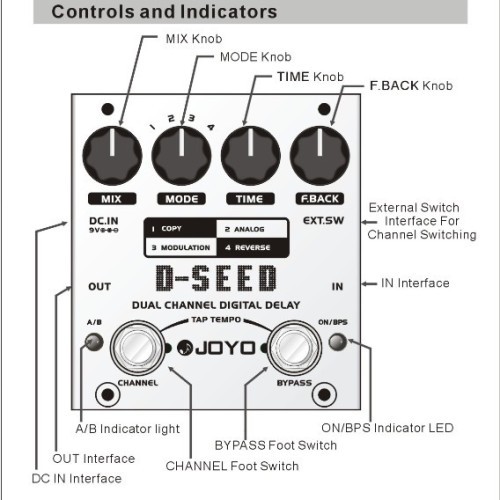 JOYO D Seed Dual Channel Digital Delay Guitar Effect Pedal  - D-Seed Delay Pedal Order Bass Guitar Effects Direct 