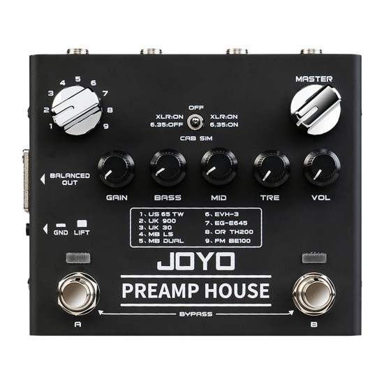 JOYO Pre amp House 18 Guitar Amplifier Simulators In 1 R-15  - R-15 Joyo Preamp House Guitar Amplifier Simulator Effect Pedal Order Series 4 - Revolution Direct 