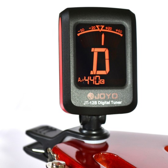 JOYO Guitar Tuner Digital Clip On For Guitar, Bass, Ukulele & Violin With Led Backlight Screen - JOYO UK JOYO Guitar Tuner Digital Clip On For Guitar, Bass, Ukulele & Violin With Led Backlight Screen - Jt-12B Guitar Tuner Order Guitar Effect Accessories by JOYO - Power, Cables and more. Direct