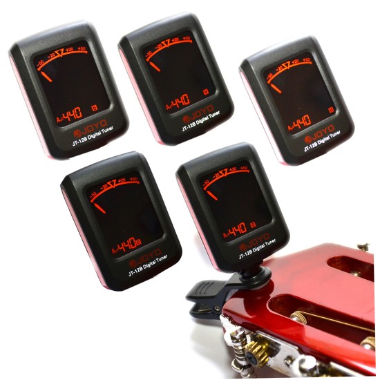 JOYO Guitar Tuner Digital Clip On For Guitar, Bass, Ukulele & Violin With Led Backlight Screen - JOYO UK JOYO Guitar Tuner Digital Clip On For Guitar, Bass, Ukulele & Violin With Led Backlight Screen - Jt-12B Guitar Tuner Order Guitar Effect Accessories by JOYO - Power, Cables and more. Direct