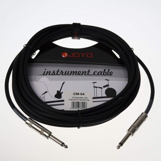 JOYO Cm-04 Guitar Lead 6.3 Mm Male To 6.3 Mm Male Plug Shielded Mono Cable, 15Ft Length  - Cm-04 Guitar Lead Order Guitar Effect Accessories by JOYO - Power, Cables and more. Direct 