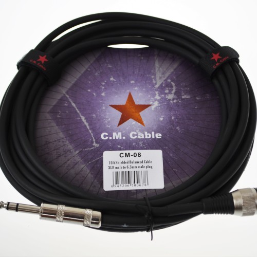 JOYO Cm-08 Xlr Male To 6.3 Mm Male Plug Shielded Balanced Cable, 15Ft Length  - Cm-08 Cable Order JOYO Accessories Direct 