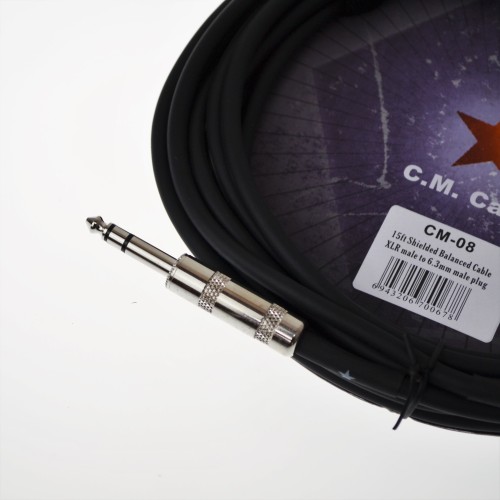 JOYO Cm-08 Xlr Male To 6.3 Mm Male Plug Shielded Balanced Cable, 15Ft Length  - Cm-08 Cable Order JOYO Accessories Direct 