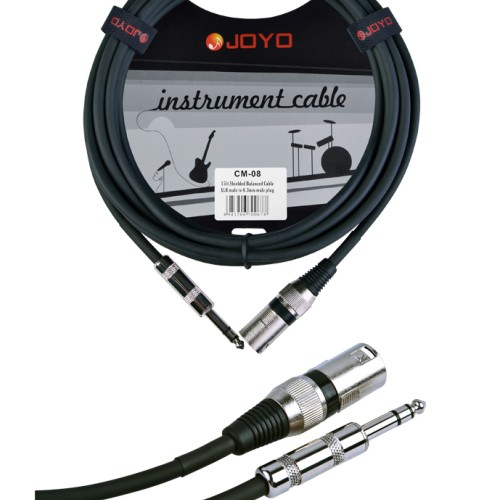 JOYO Cm-08 Xlr Male To 6.3 Mm Male Plug Shielded Balanced Cable, 15Ft Length