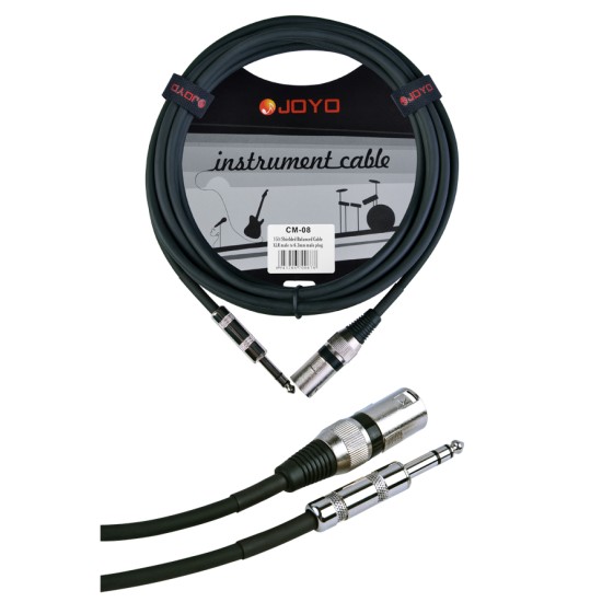 JOYO Cm-08 Xlr Male To 6.3 Mm Male Plug Shielded Balanced Cable, 15Ft Length - JOYO UK JOYO Cm-08 Xlr Male To 6.3 Mm Male Plug Shielded Balanced Cable, 15Ft Length - Cm-08 Cable Order Guitar Effect Accessories by JOYO - Power, Cables and more. Direct