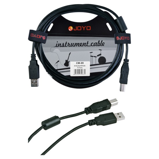 JOYO Cm-09 A To B Plug Shielded Usb Cable, 6Ft Length  - Cm-09 Patch Cable Order Guitar Effect Accessories by JOYO - Power, Cables and more. Direct 